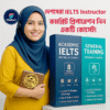 Top female IELTS instructor promoting Academic and General Training IELTS Premium Course by FileBari